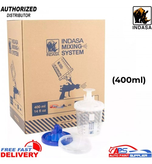 Indasa 400ml Mixing System Kit 190µm Blue Filter –Premium Auto Repair Solution